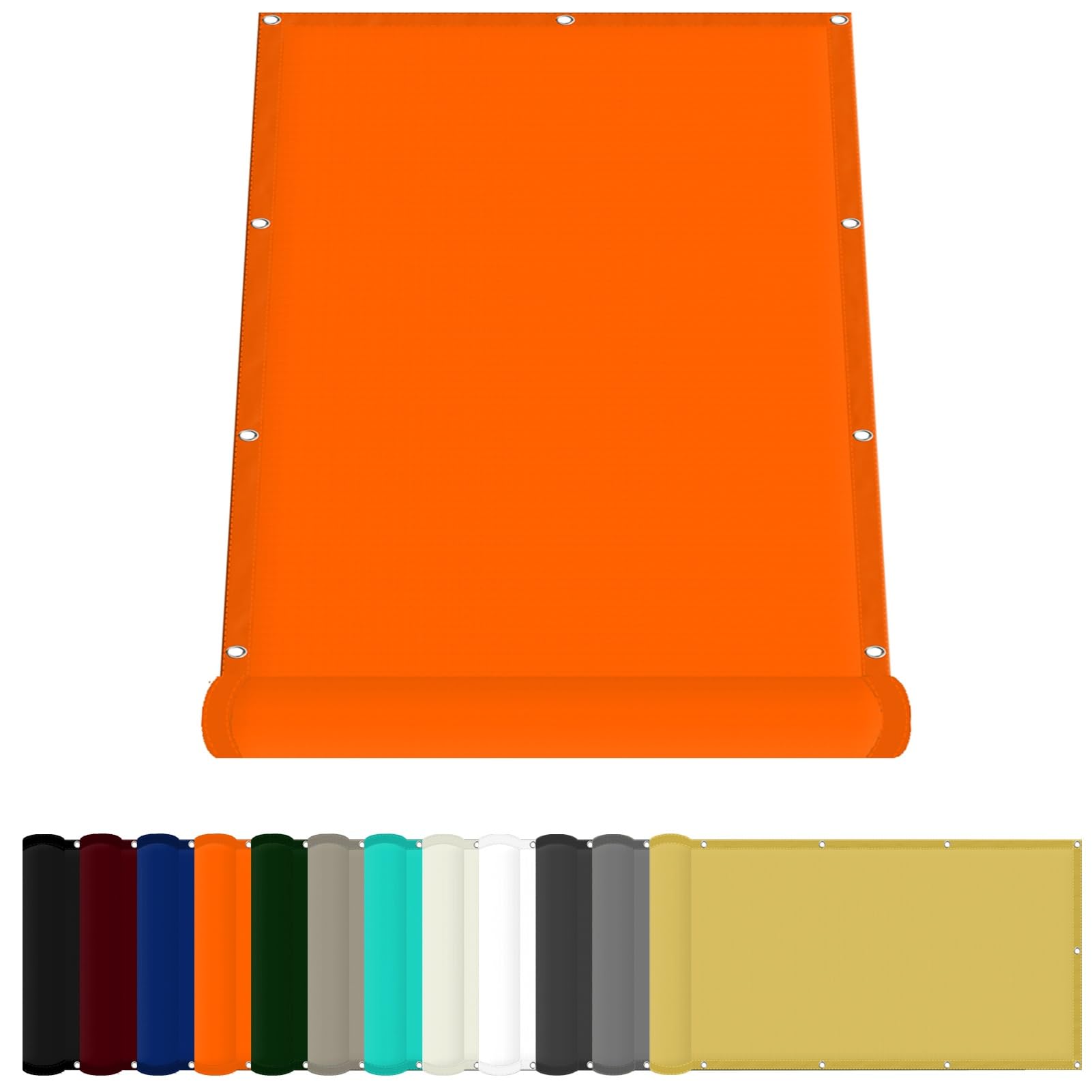Patio Awnings 30 x 100 cm(12 x 39inch) Waterproof Sunshade Canvas 98% UV Block with Free Rope & Fixing Kit Carport Swimming Plants Shade Netting, Orange