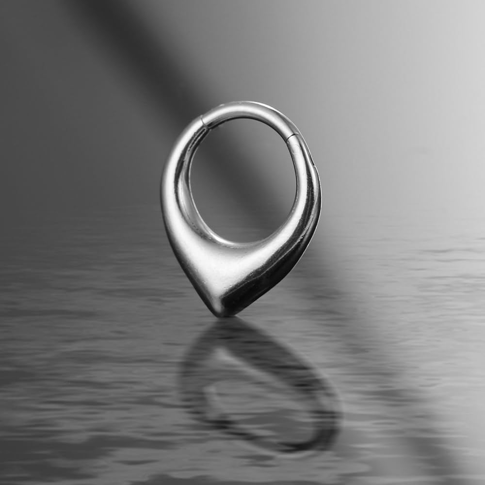 MOQIKAKA16G 8mm Septum Rings - Stainless Steel Segment Nose Rings for Women Men - Hinged Segment Nose Helix Cartilage Clicker Hoop Earrings for Daith Rook Tragus Piercing - Image 4