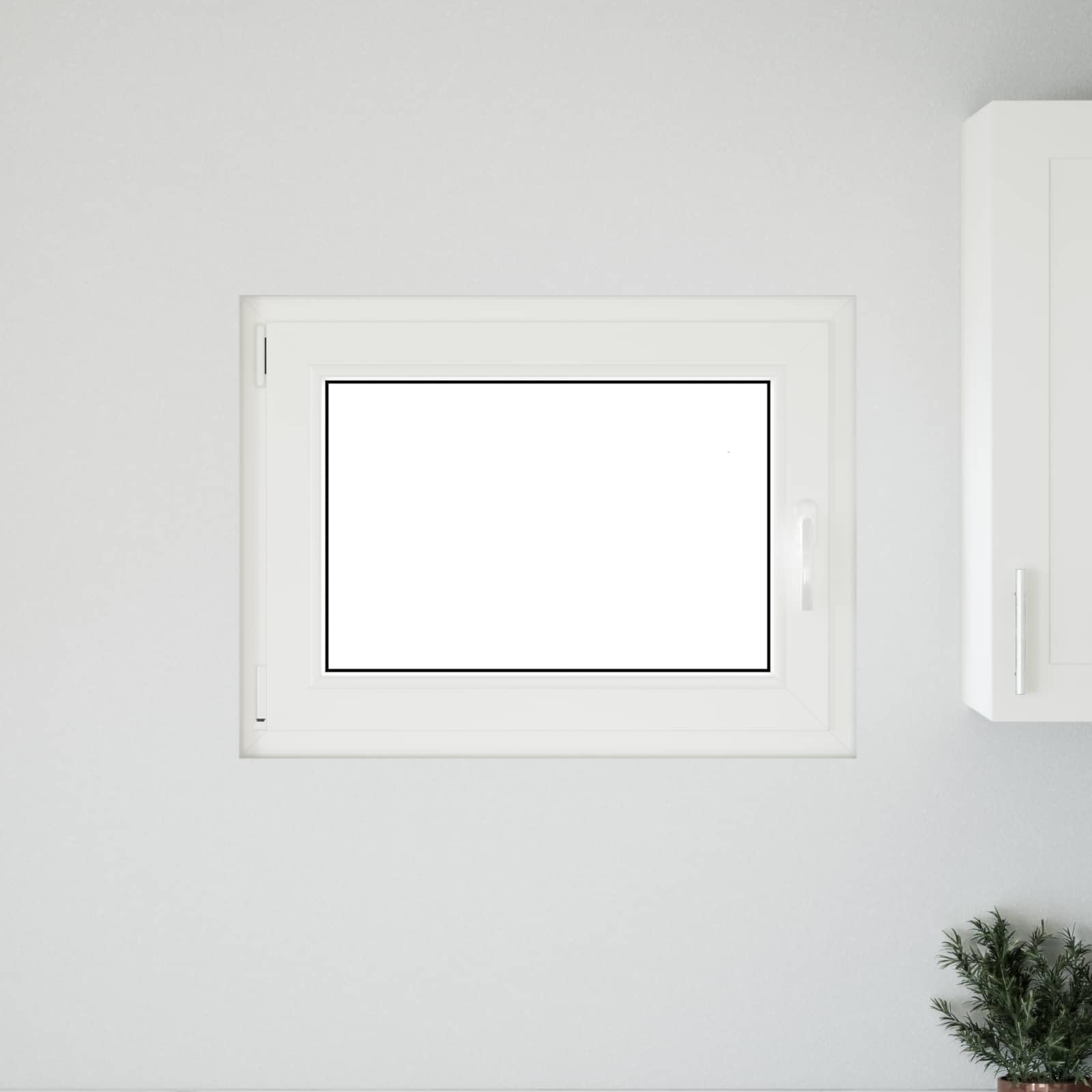 Risor - Finestra per cantina, 80 x 70 cm, in PVC bianco con vetro, inclinabile e girevole, protezione termica e insonorizzazione, telaio in plastica resistente, ideale per ventilazione della