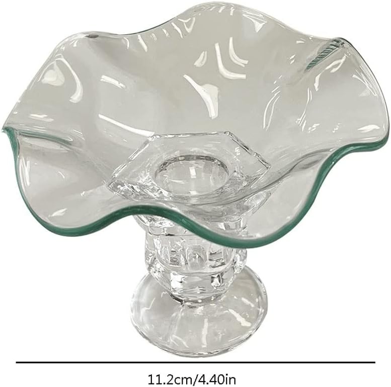 Vintage Candelabra Curved Pillar Glass Candle Holder Dining Table Center Candle Holder Suitable for Dinner Living Room Kitchen Dining Room Candle Stand