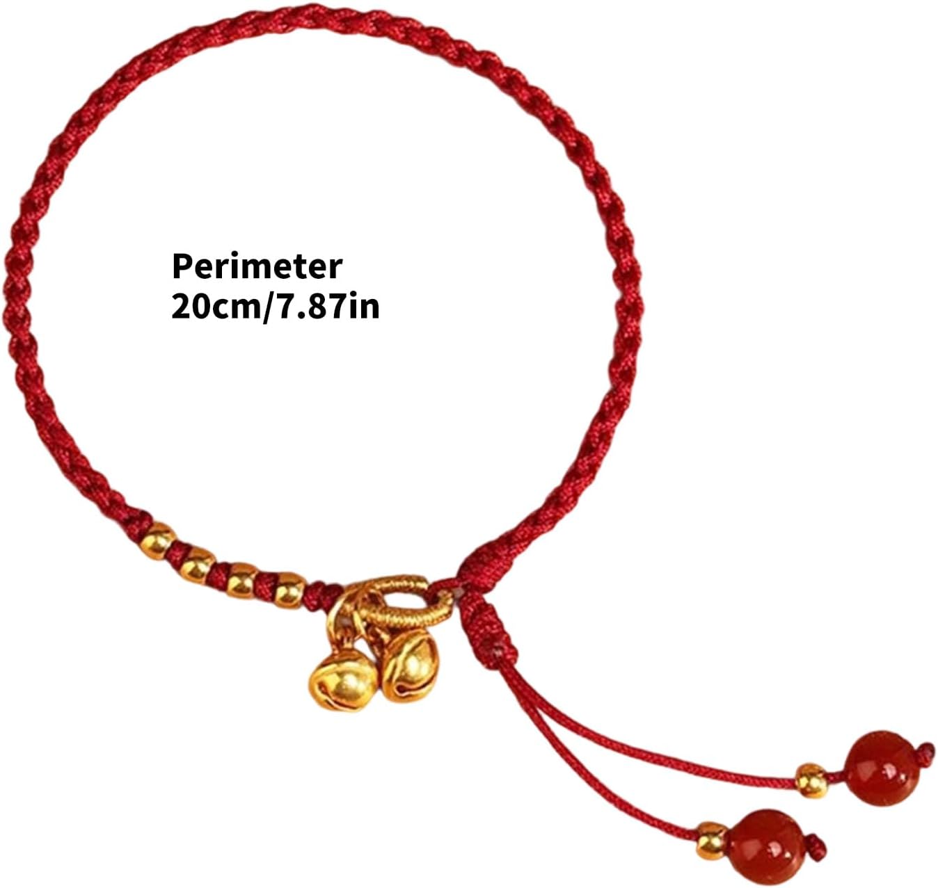 Red Cord with Lucky Knot Pendant and Bells for New Year Blessings and Daily Wear Traditional Handwoven Cord