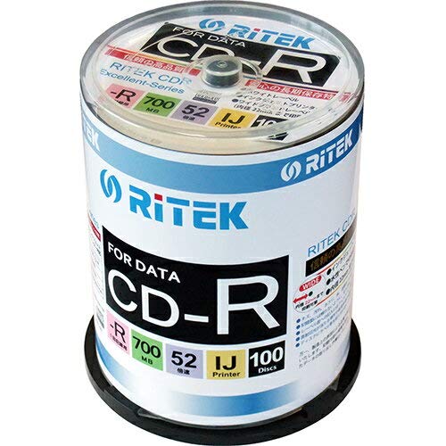 ライテック CD-R700WPX100CK C データ用 CD-R 700MB 一回記録 プリンタブル 52倍速 100枚
