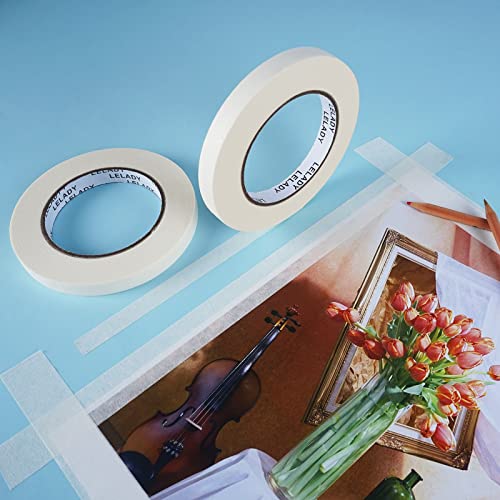 Lelady Masking Tape 1/2 Inch X 60 Yards - 12 Rolls, White Masking Tape, No Residue Painters Tape, Craft Tape Rolls, High Adhesive Decorative Tape For Painting, Diy, Arts, Crafts, Labeling, Handmade #TOP6