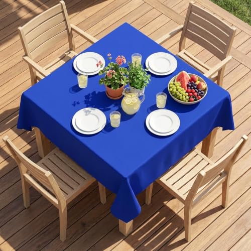 Image of sancua Square Tablecloth, 54 x 54 Inch Table Cloth, Blue