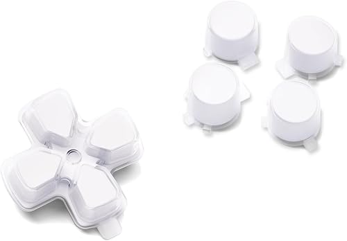 Miniatura 7 de eXtremeRate Robot de dos tonos blanco y transparente personalizado Dpad botones de acción reemplazo sin letra Impresión Botones faciales D-pad