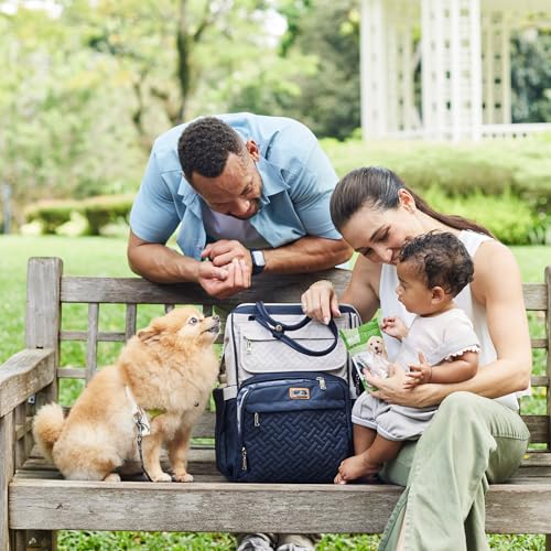 BabbleRoo Sac à Langer Bébé, Sac à Dos à Langer Grande Capacité Déperlant – Large Ouverture sur le Dessus, Tapis à Langer, Étui à Sucette Amovible, Sangles Poussette, Sac de Voyage Unisexe – vue 9