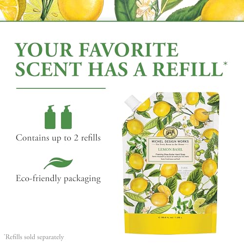 Image of Michel Design Works Foaming Hand Soap, Lemon Basil, 1-Pack, 17.8 Fl oz Each