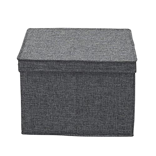 Household Essentials Square Fabric Storage Bins with Lids, Graphite, Set of 2 by Household Essentials - Image 6
