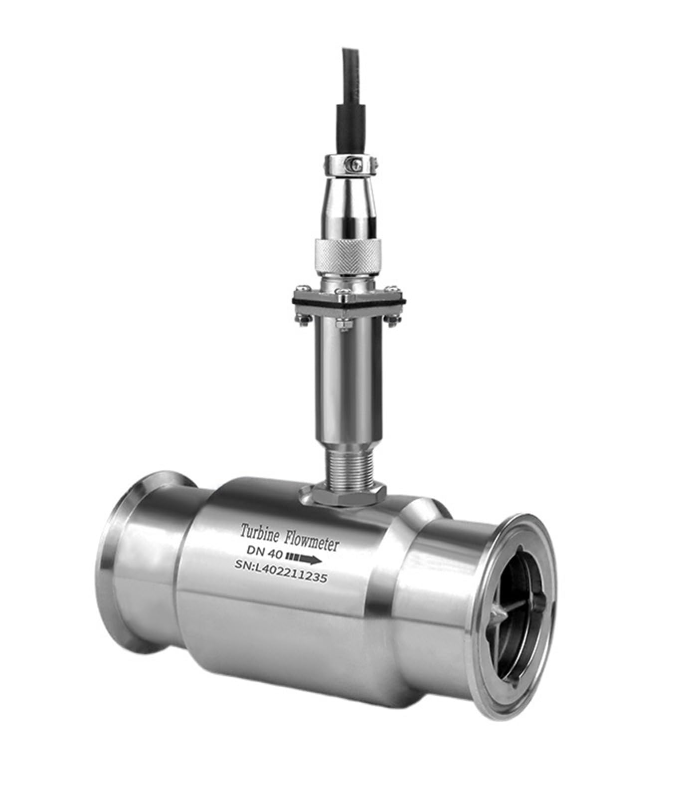 QfUxYYSLD 4-20mA High Accuracy Turbine Flow Meter(DN15-Pulse-SS316)