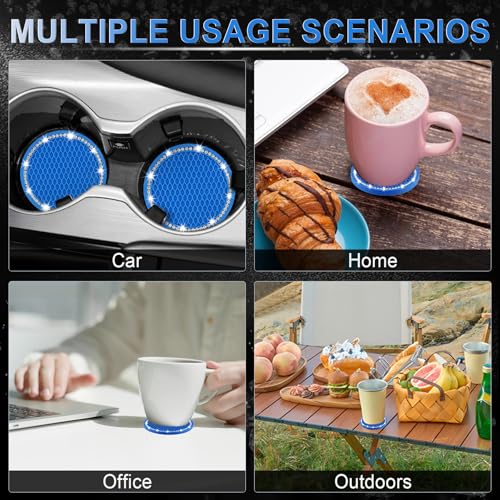 Portavasos de silicona JUSTTOP para carro 2 unidades azul miniatura 7