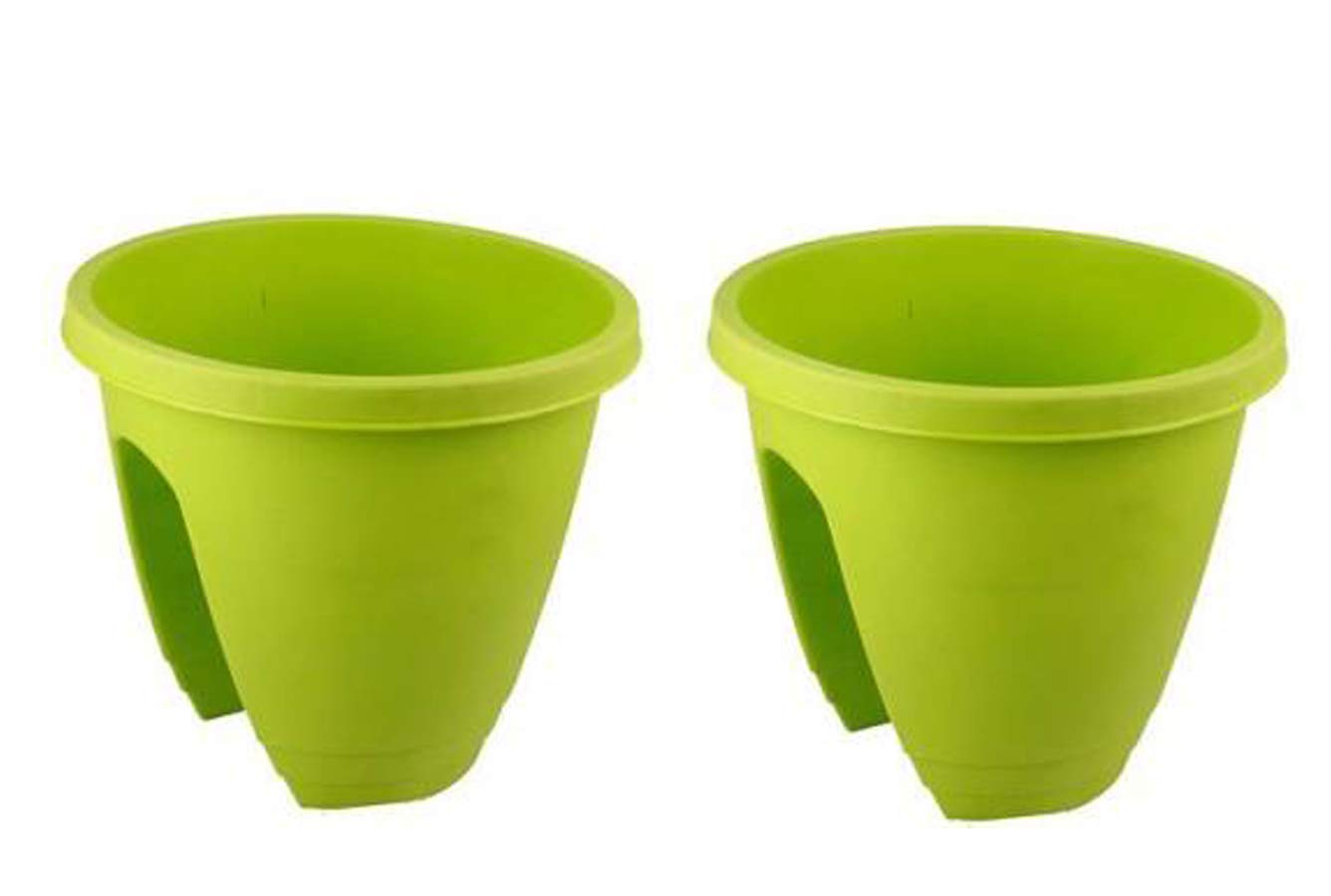 Go Hooked Flower Pots | Railing Pots | Hanging Planters | Flower Pots | 12 Inch | Green | Set of 2 (B07YHWNNZH) Amazon Price History, Amazon Price Tracker