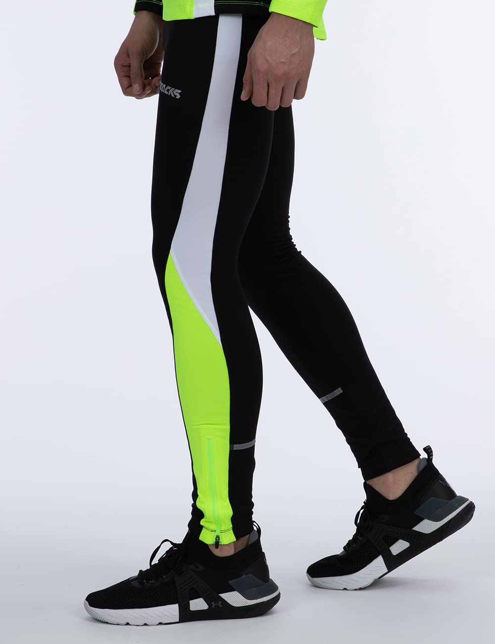 Airtracks Herren Funktions Laufhose Lang - Running Tight - Atmungsaktiv - Kompression - Reflektoren