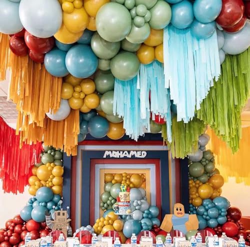 Image of KALOR 12 Inch Retro Peacock Blue Balloons, 50 Pcs Latex Helium Balloons for Kid's Birthday Party, Baby Shower, Wedding, Graduate Party Decorations