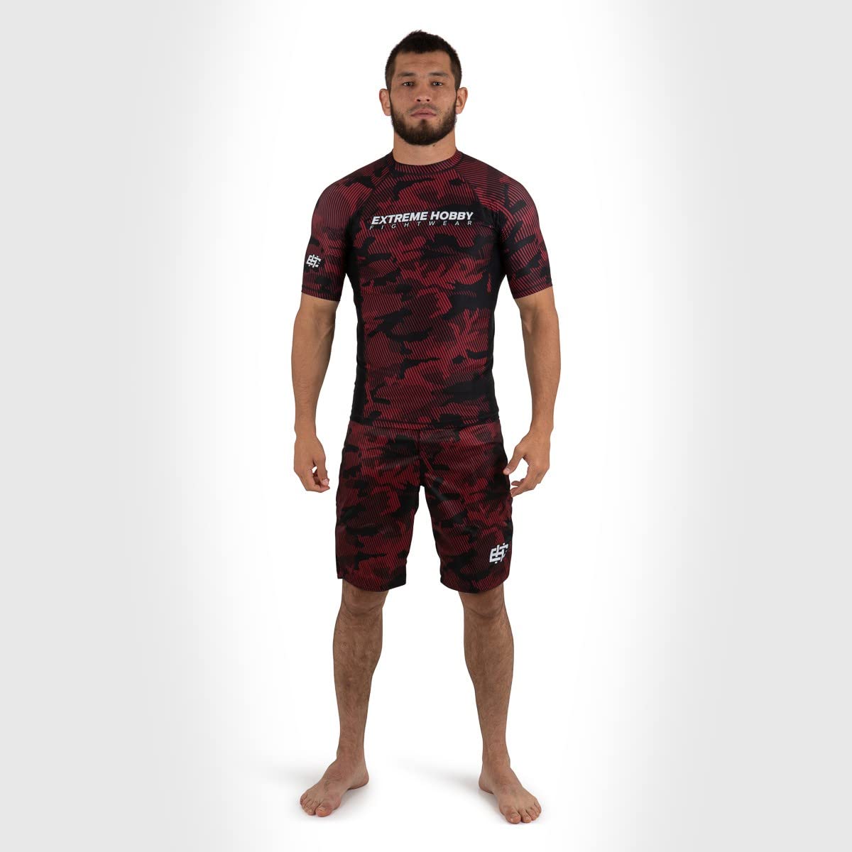 Rashguard Havoc, męski t-shirt sportowy, koszulka fitness, koszulka kompresyjna, koszulka z krótkim rękawem, koszulka funkcyjna, rozmiar XL, czerwony