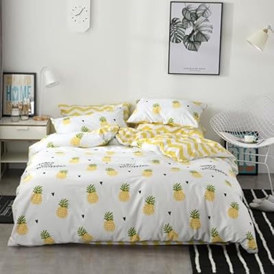 BuLuTu Pineapple Fruit Print Twin Comforter Set for Boys Girls Kids Soft Microfiber Bedding Sets Lightweight Quilt Bed Decor - 1 Comforter 86"x68" and 2 Pillowcases 20"x26", Machine Washable 51ayeSCY5CL. SS400