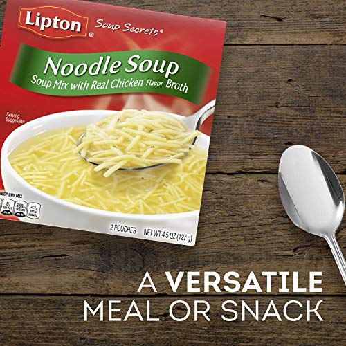 Image of SOUP SECRETS Lipton Instant Soup Mix For a Warm Bowl of Soup Noodle Soup Made With Real Chicken Broth Flavor 4.5 oz, Pack of 12