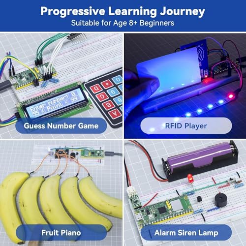 Image of REES52 Raspberry Pi Pico W Ultimate Starter Kit with Online Tutorials, 450+ Items, 117 Projects, MicroPython, Piper Make and C /C++ (Compatible with Arduino IDE)