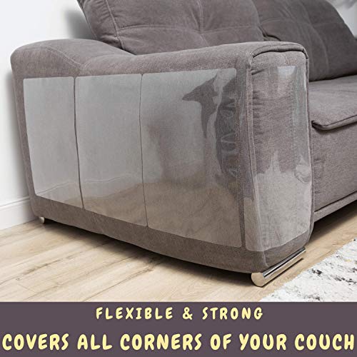 Furniture Protectors from Cats - 8 XL Pack - Cat Scratch Deterrent - Cat Repellent for Furniture - Couch Protector from Cats - Includes Grooming Glove