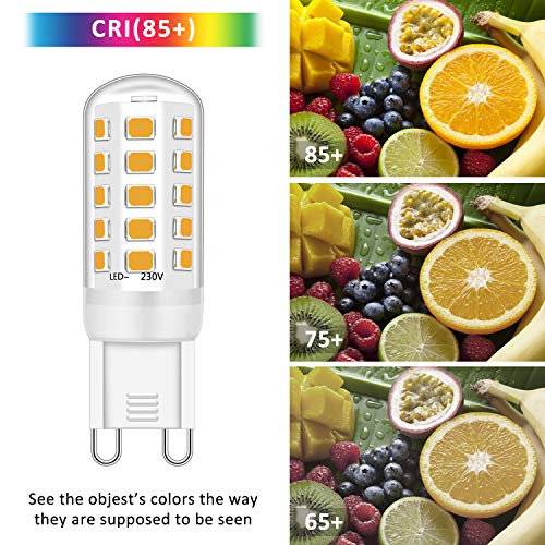 Image of G9 LED Bulb 5W Equivalent to 28W /33W /40W Halogen Bulbs, Warm White 2700K, No Flicker, Non-Dimmable, 420LM, AC 220-240V, 5 Pack
