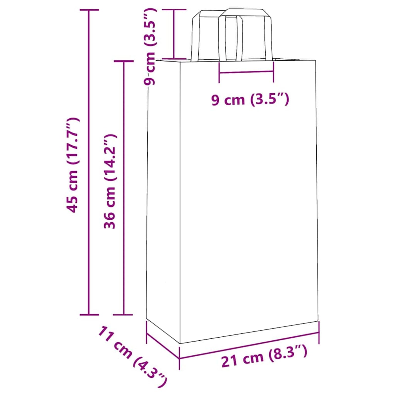 Fecpoo Papierowe torebki 250 szt. – białe torebki papierowe o gramaturze 80 g/m², 21 × 11 × 36 cm ze stabilnymi uchwytami linowymi papierowymi, przyjazne dla środowiska, do pakowania prezentów