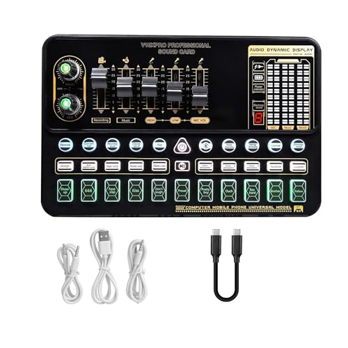 YQVEOT Tarjeta de Sonido, Micrófono de Condensador Profesional BM 800 inalámbrico V10 Pro Tarjeta de Sonido for PC Ordenador teléfono Karaoke en Vivo Cantando Juegos(Pink BM800 V10XPRO)