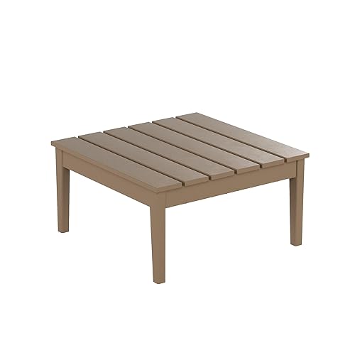 Ashore Outdoor Coffee Table, 32 Inch All Weather Poly Lumber