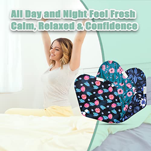 Image of wegreeco Reusable Menstrual Pads - Reusable Sanitary Pads | Reusable Panty Liners | Soft Cloth Menstrual Pads - 6 Pack with 1 Cloth Mini Wet Bag (L, Rose)
