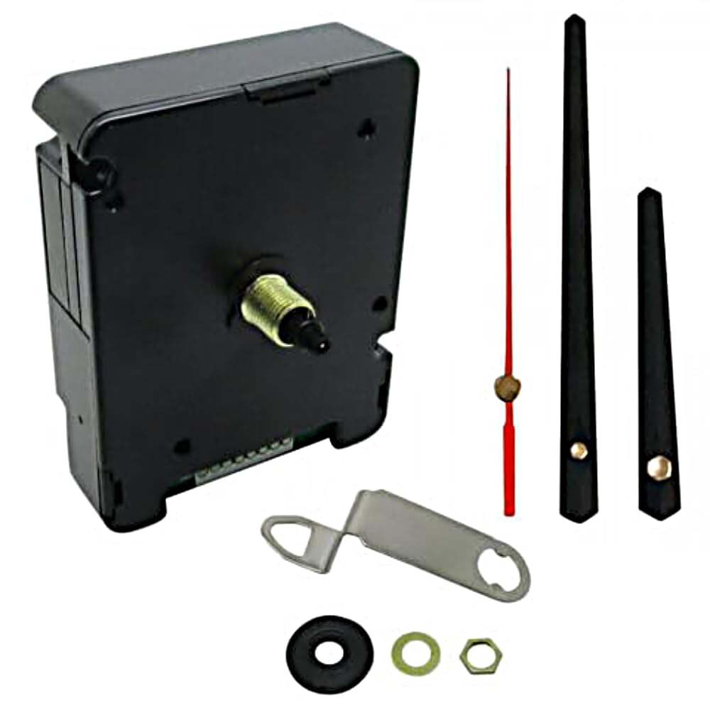 Silent Battery Operated Automic UK Radio Controlled Clock Movement Mechanism/Motor Quartz MSF Signal (1, 110mm (B) Black Metal Hands)