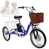➤【RANGEMENT PRATIQUE ET UTILISATION AU QUOTIDIEN】Comprend un panier spacieux de 26 x 41 x 54 cm pour vos courses et autres effets personnels. Ce tricycle allie praticité et confort, offrant un espace de rangement généreux pour vos virées shopping et vos déplacements quotidiens en ville.