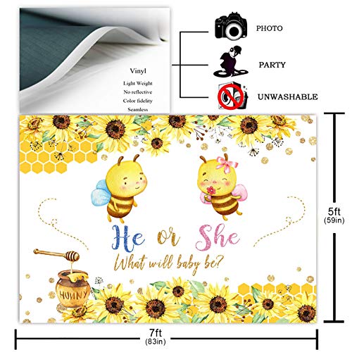 Avezano Bee Gender Reveal Backdrop He or She What Will Baby Bee Couples Bumble Gender Reveal Photography Background for Party