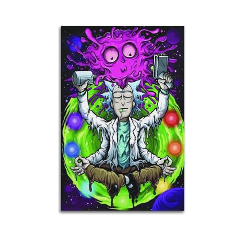 Póster artístico de Rick And The Morty para decoración de pared, póster de interior, decoración de bar, restaurante, decoración estética, póster de sala de estar, 30 x 45 cm, estilo sin marco