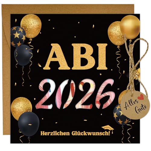 Abitur 2026 Geschenke Geldgeschenk Karte Abitur mit Umschlag Abi 2026 Geschenk für Mädchen und Junge