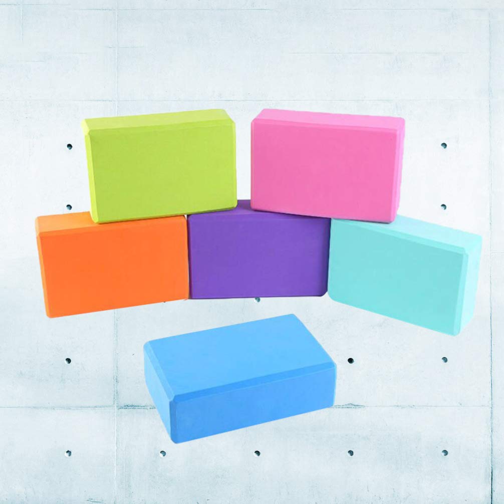 BESPORTBLE 6 Pcs Bloc de Yoga Eva Bloc de Mousse Pilates Bloc Sports Exercice Fitness Gym Entraînement Étirement Aide Corps Fitness Couleur Aléatoire