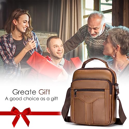 SPAHER Grande Borsello Uomo Tracolla Pelle