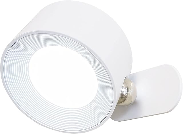 SANSUN Cordless LED Wall Mounted Light with USB-C Charging & 360° Rotate Magnetic Mount, 3 Color Modes, 3-Level Dimming (White, 1 Pack)