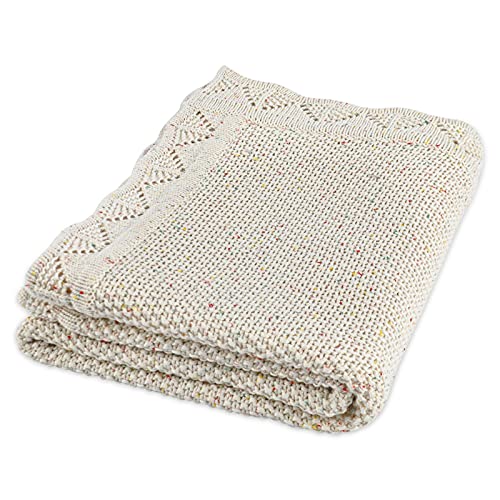 Image of YOYI YOYI Cotton Baby Blanket Waffle Knit Toddler Blankets Soft Warm Breathable Nursery Swaddling Blankets for Girls and Boys Receiving Blanket for Crib, Stroller, car 31"x40"(Oatmeal Fleck)