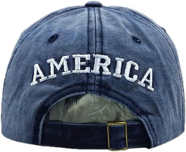 American Flag Baseball Caps Embroiderred USA Flag Patriotic Dad Hat Adjustable Trucker Hats for Men Women - Image 3
