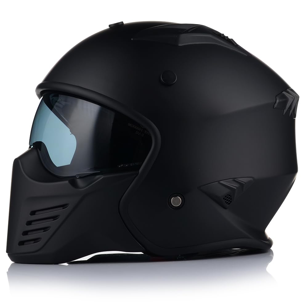KASK MOTOCYKLOWY | VITO BRUZANO MAT | OTWARTY + ODPINANA SZCZĘKA + BLENDA 2XL (61cm)