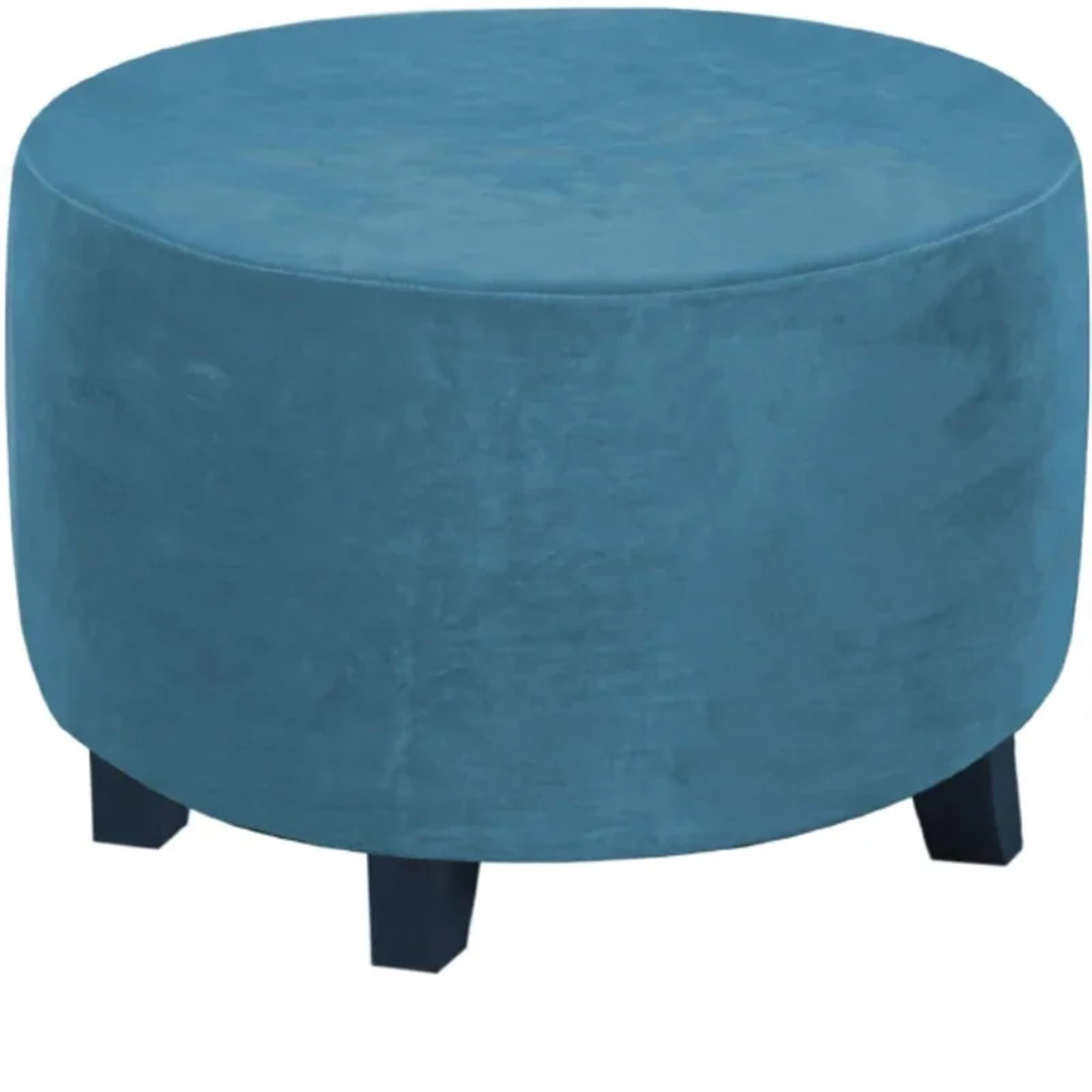 MZPOZB Round Stool Cover Round Ottoman Slipcover Footstool Protector Covers Storage Stool Ottoman Covers Washable Stool Cover(Peacock Blue,M)