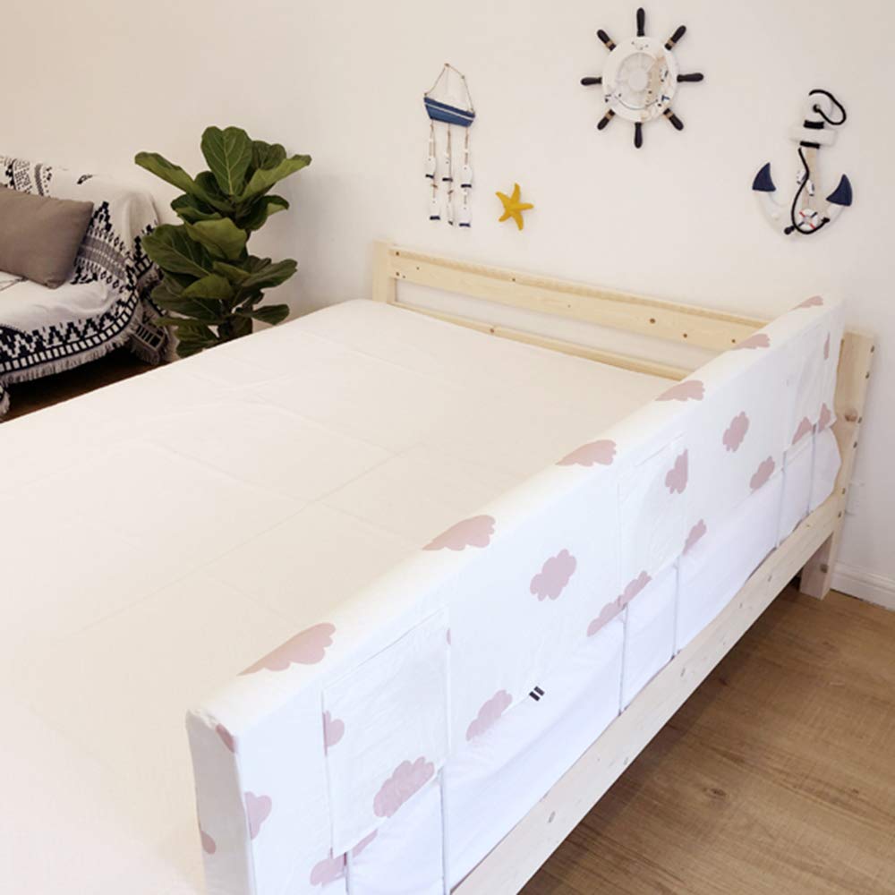 Paracolpi per sponda Letto, 1 Confezione, sponda Letto Lavabile in Memory Foam, Morbida per Bambini, Bianca, 180 cm x 30 cm