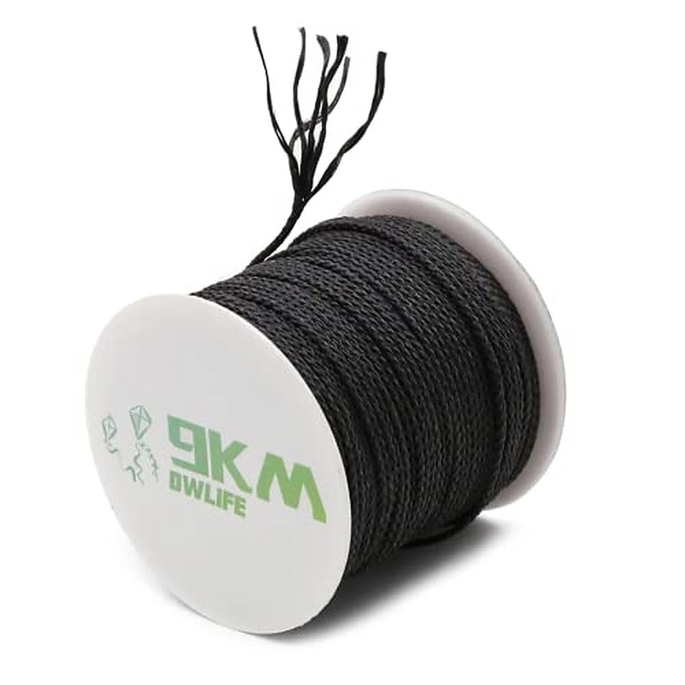 9KM DWLIFE Kevlar Braided Fishing Lines,Multipurpose Kevlar Fishing Braided Cord 50lb-1000lb Utility Rope Kite line/Camping Cordage/Fishing Tackle Assist/Model Rocket Heat and Cut Resistant Black — image 1