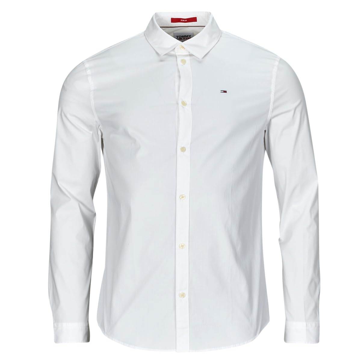 Tommy Jeans Men's Tjm Original Stretch Shirt Dm0dm04405 L/S Shirts / Woven Tops, White, XL