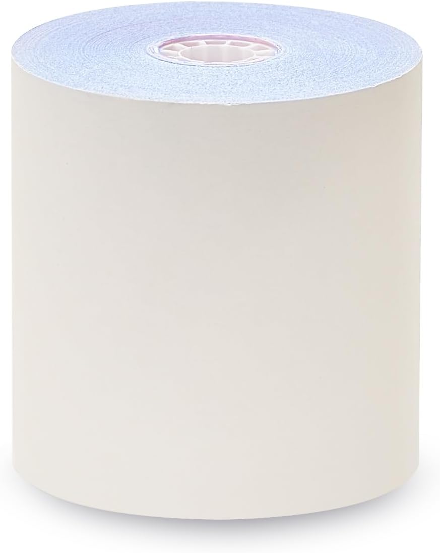 3 X 65' 3-ply White/Canary/Pink Carbonless Kitchen Paper 50 Rolls Epson TMU 220 (25 Rolls)
