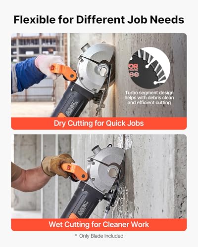 Image of VEVOR Diamond Blades 5.24 inch, 5-Pack Wall Chaser Saw Blade Cutting Blade, 0.79 in Arbor, High-Hardness Diamond Segments, 65Mn Steel Core, Dry Wet Cutting, Clean Edges for Concrete Brick Stone Cement