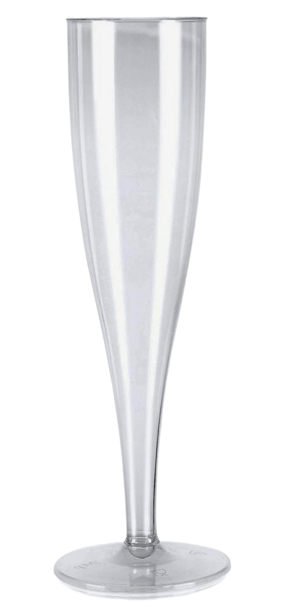 TemBe 100 copas de champán de plástico desechables, vasos de tostado de 5 onzas para decoración, bodas, cumpleaños, fiestas de despedida de soltera, calidad premium y reutilizables (transparente)