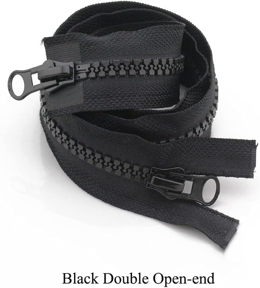 Cremallera 8# Cremalleras dobles negras de extremo abierto, 60 cm-5 M Cremallera grande for tienda Cremalleras deslizantes de doble cara for coser cremallera mosquitera, 1 pieza (Tamaño: 80 cm) (Size