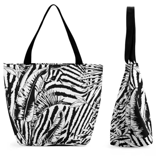 Sac de shopping pour femme avec motif feuilles chic, idéal pour voyager