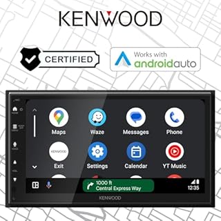 KENWOOD DMX4710S Digital Car Stereo (50W x 6-Ch), Apple CarPlay & Android Auto Compatible, Bluetooth-Enabled Head Unit with 6.8" LCD Display, Single DIN Touchscreen Car Stereo with USB Mirroring