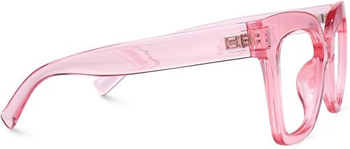 Miniatura 7 de Zeelool Gafas rectangulares de moda con bloqueo de luz azul para mujer, TR90, Malcolm VFT0269 (VFT0269-11 rosa, lentes transparentes sin receta)