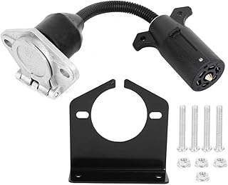 Trailer Adapter Cord,7 Flat Blade to 7 Round Pin Adapter US Type Universal for Most RV Trailers Semi Trailers